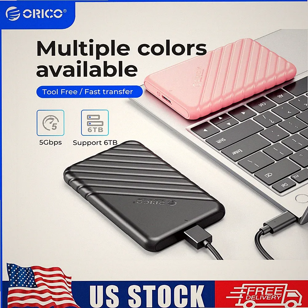 ORICO 2.5'' USB C Hard Drive Enclosure USB3.1 to SATAIII External SSD HDD Cases
